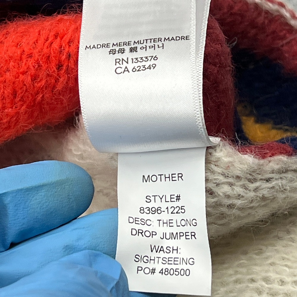 MOTHER The Long Drop Jumper Womens XL Multicolor Alpaca Sightseeing Knit Sweater - Picture 10 of 13
